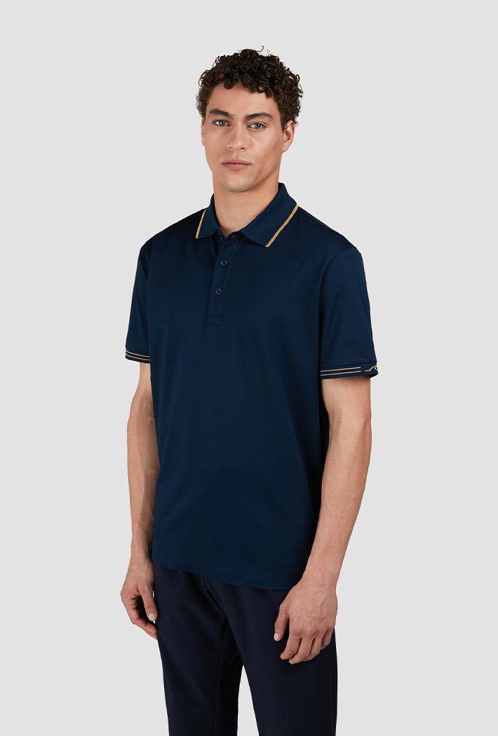 Paul & Shark Men's Polo in Fine Pique Cotton with Contrast Trims