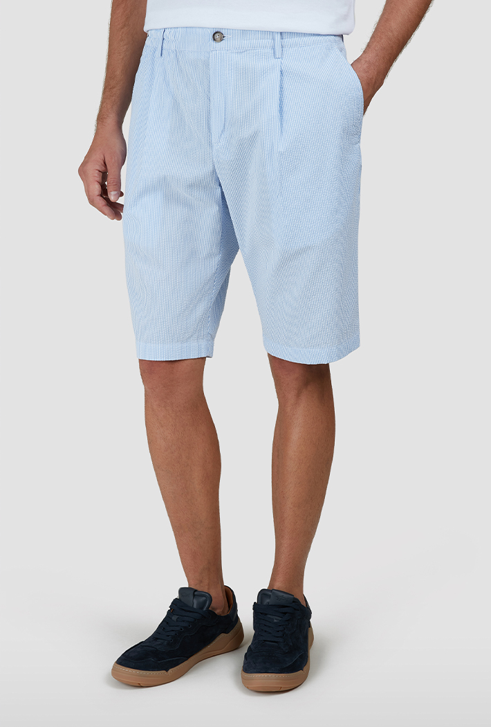 Paul & Shark Men's Riveria Seersucker Cotton Bermuda Shorts