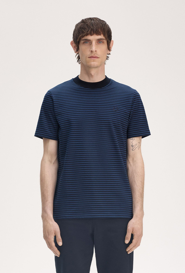 Fred Perry Men's Fine Stripe Heavy Weight T-Shirt