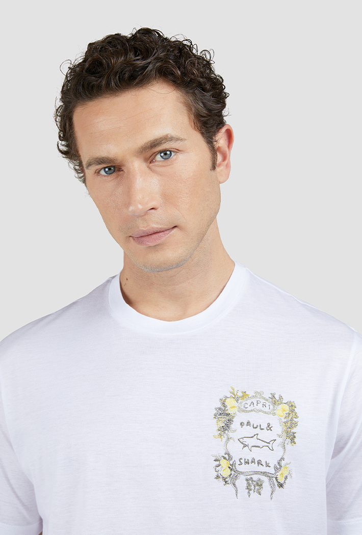 Paul & Shark Men's X-Soft Jersey T-Shirt with Capri Embroidery