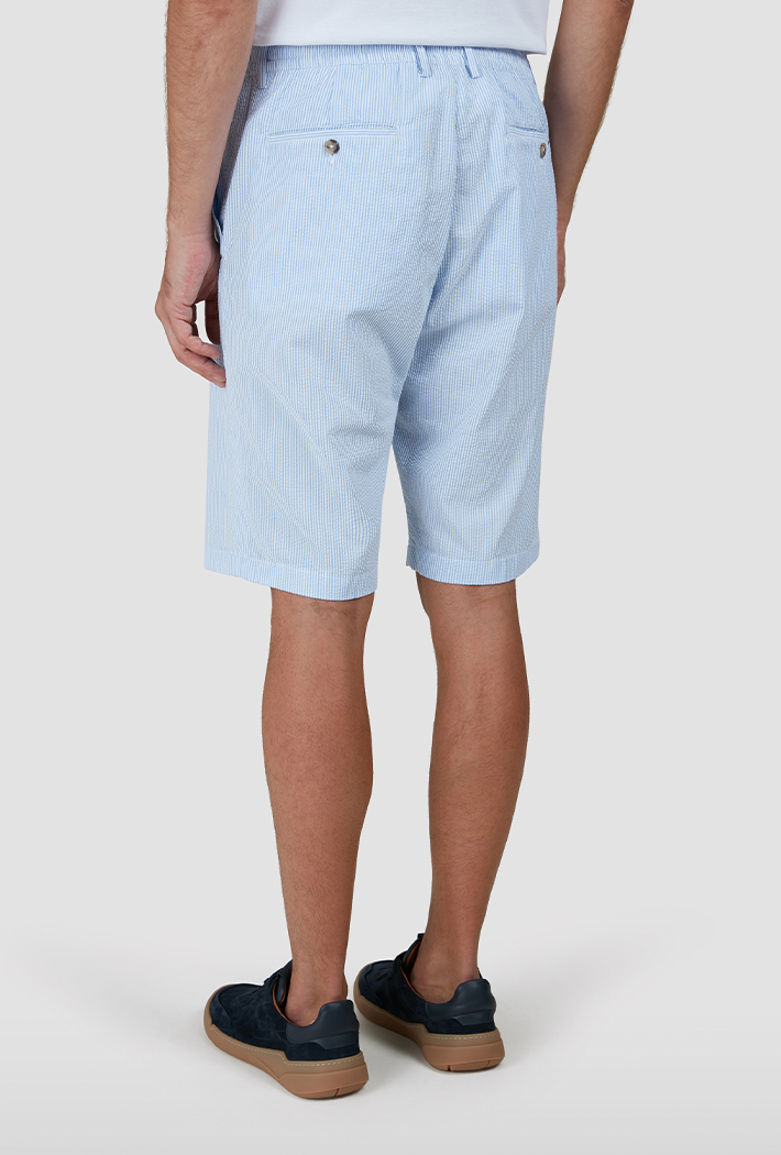 Paul & Shark Men's Riveria Seersucker Cotton Bermuda Shorts