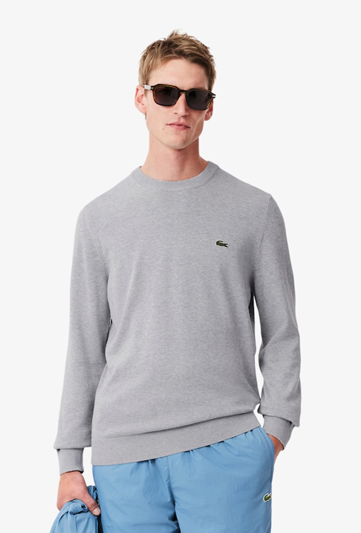 Lacoste Monochrome Crew Neck Cotton Sweater