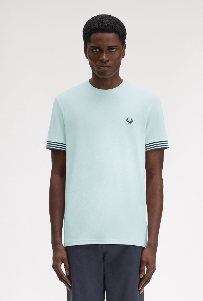 Fred Perry Unisex Striped Cuff T-Shirt - Xl