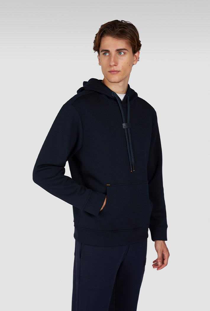 Paul & Shark Leather Badge Tech Hoodie