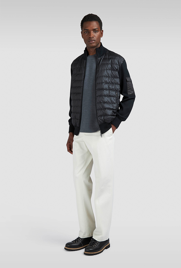 Paul & Shark Ultralight Hybrid Zip-Up Sweater in Tech Wool