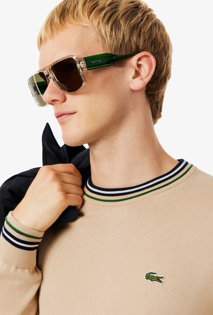 Lacoste Striped Cotton Jersey Sweater