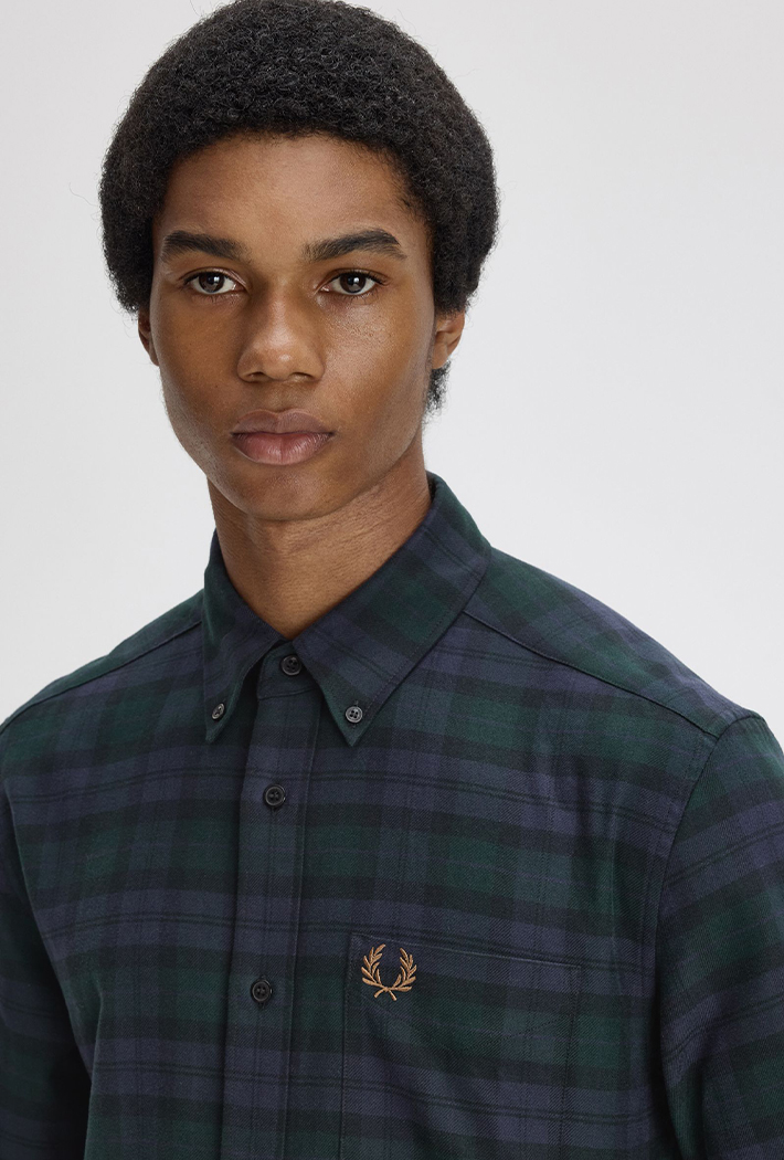 Fred Perry Brushed Black Watch Tartan Shirt