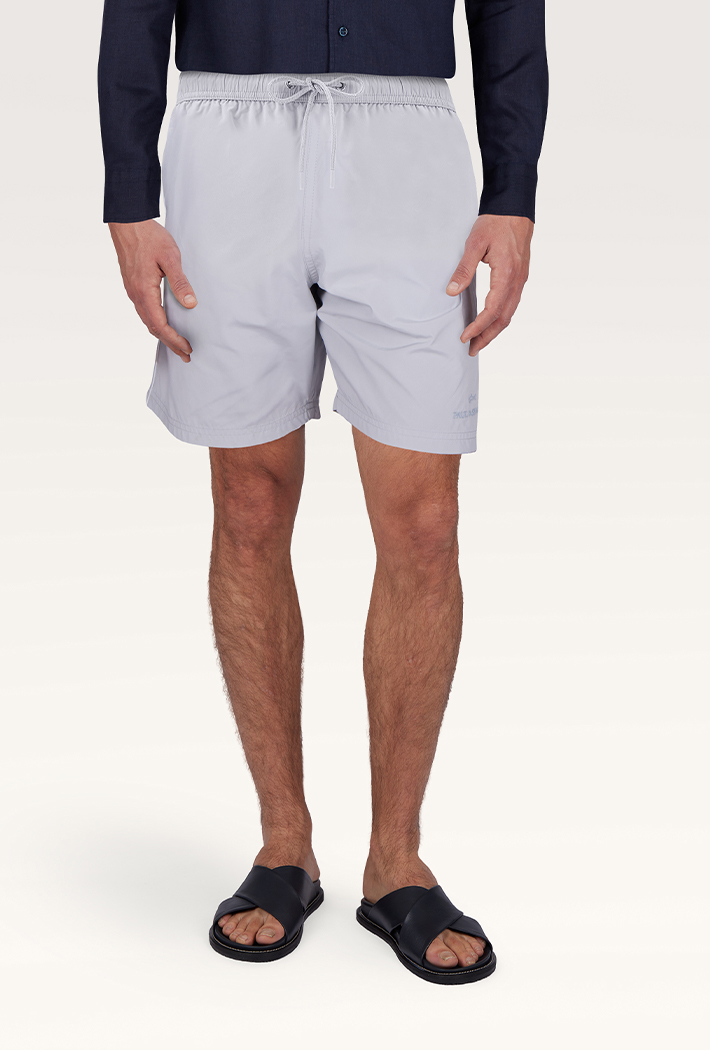 Paul & Shark Unisex Portofino Swim Shorts In Microfibre With Logo Embroidery - Xl