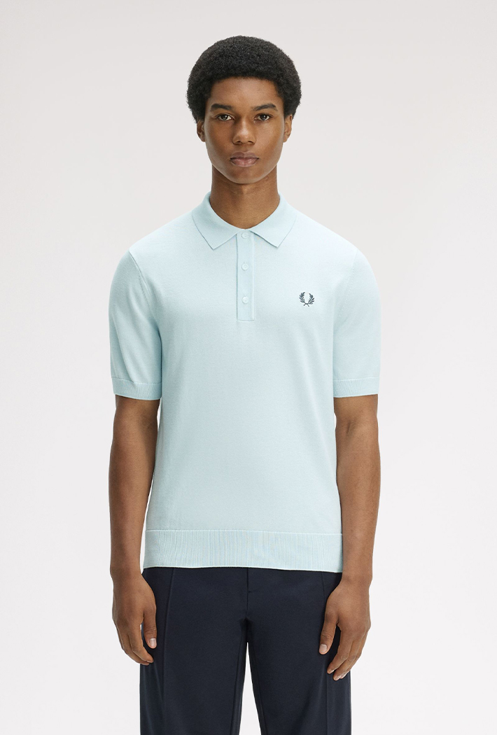 Fred Perry Unisex Long Staple Cotton Knitted Shirt - Xl