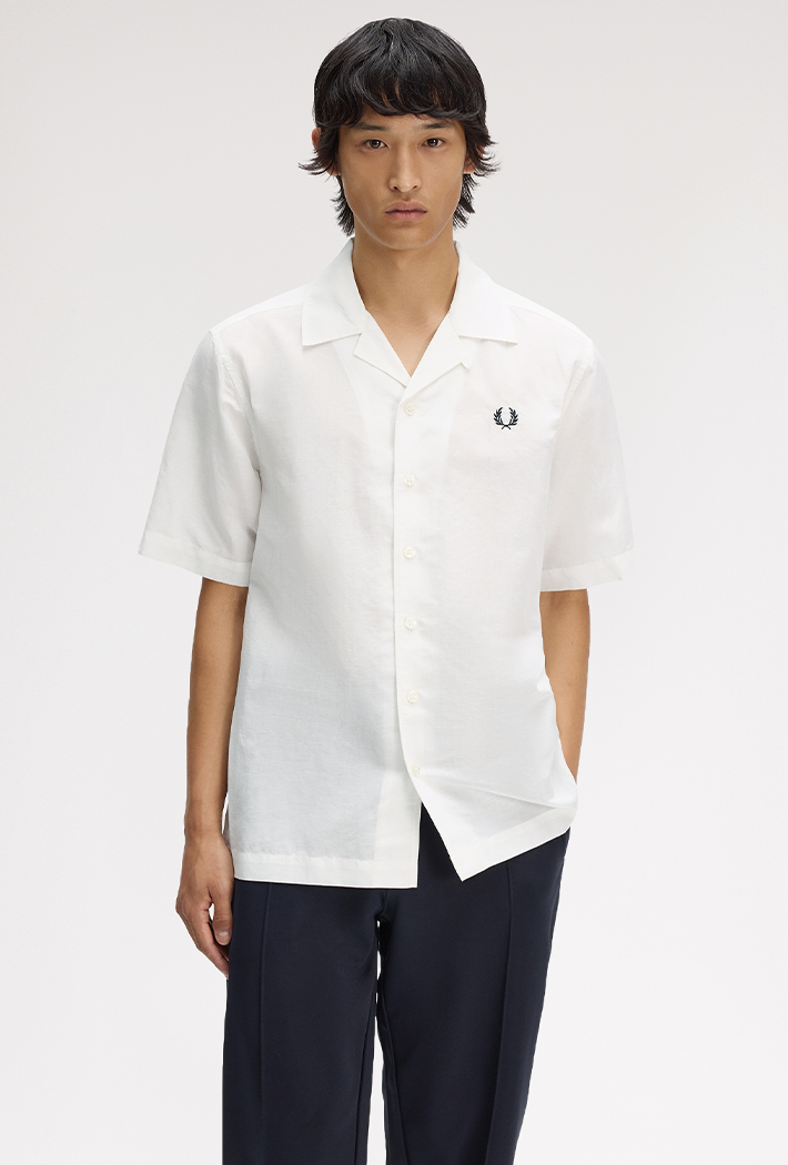 Fred Perry Linen Blend Revere Collar Shirt