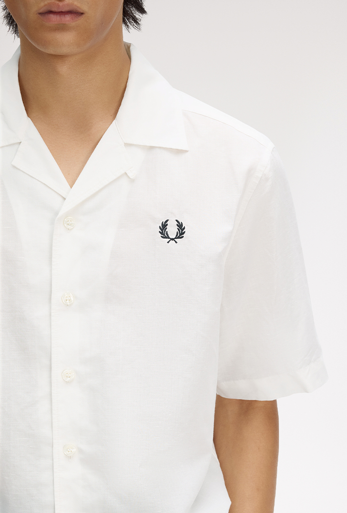 Fred Perry Linen Blend Revere Collar Shirt