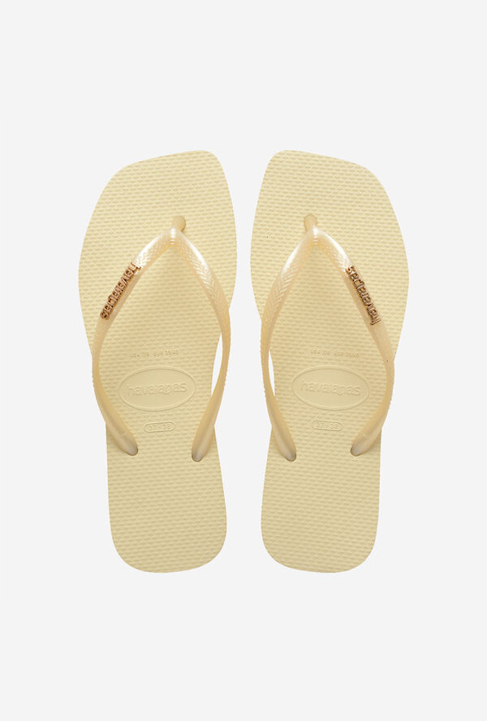 Havaianas Women's Square Logo Metallic Flip Flops