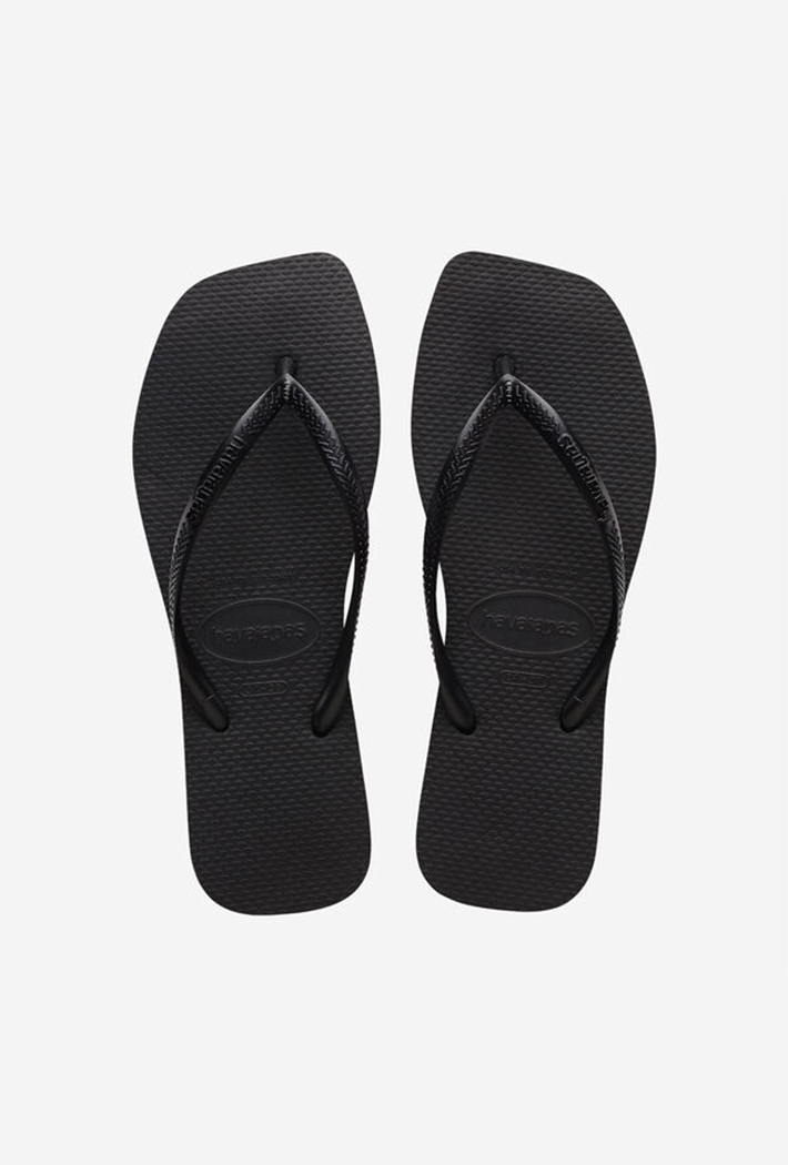 Havaianas Women's Light/Black/White Square Logo Flip Flops - 41/42