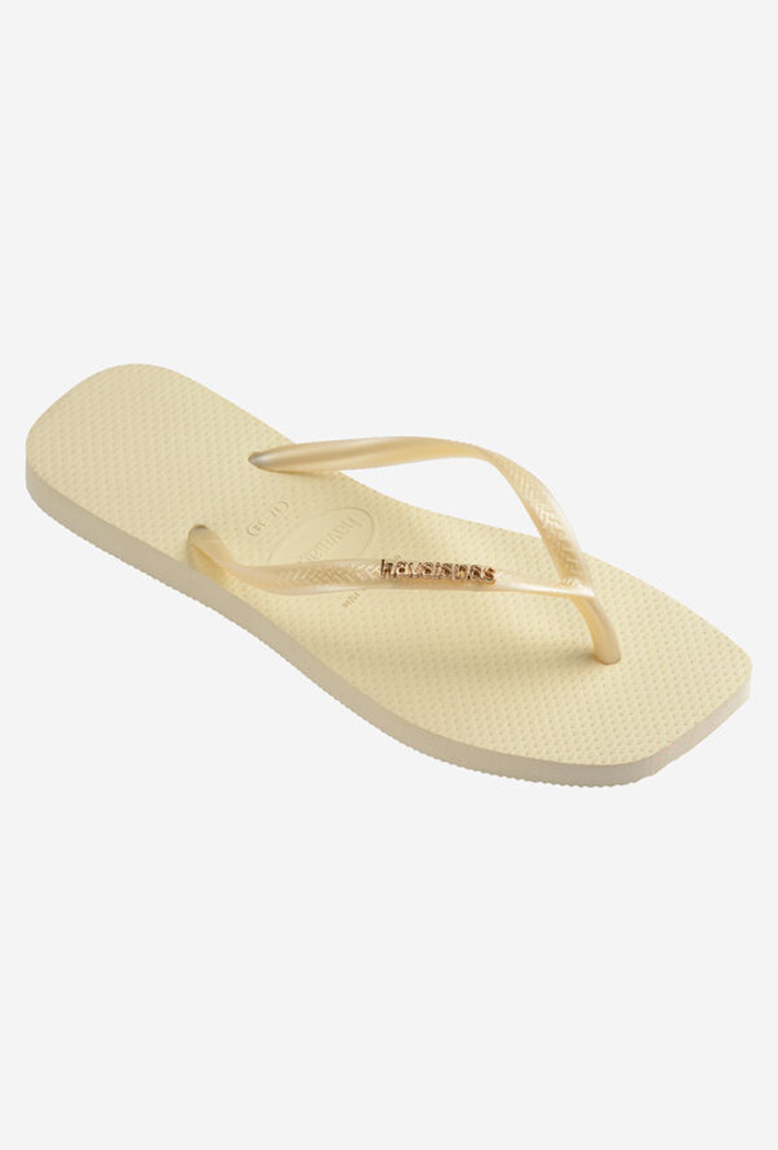 Havaianas Women's Square Logo Metallic Flip Flops