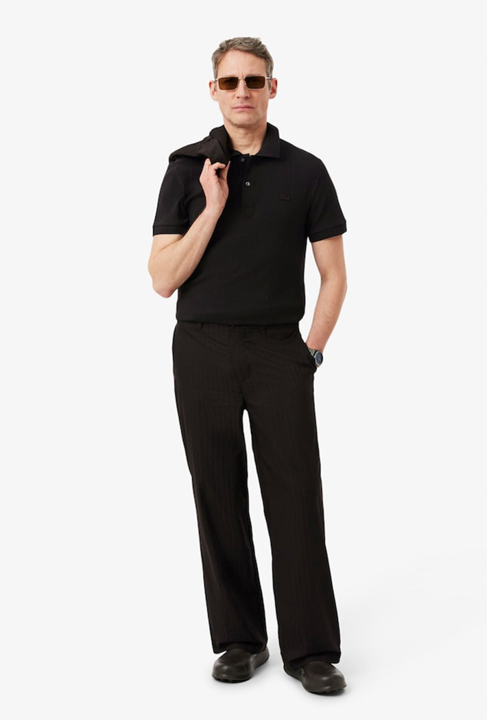 Lacoste Regular Fit Ribbed Knit Polo Shirt
