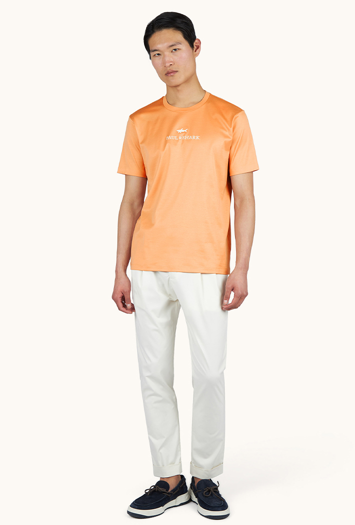 Paul & Shark Aqua Touch Cotton T-Shirt with Embroidered Logo