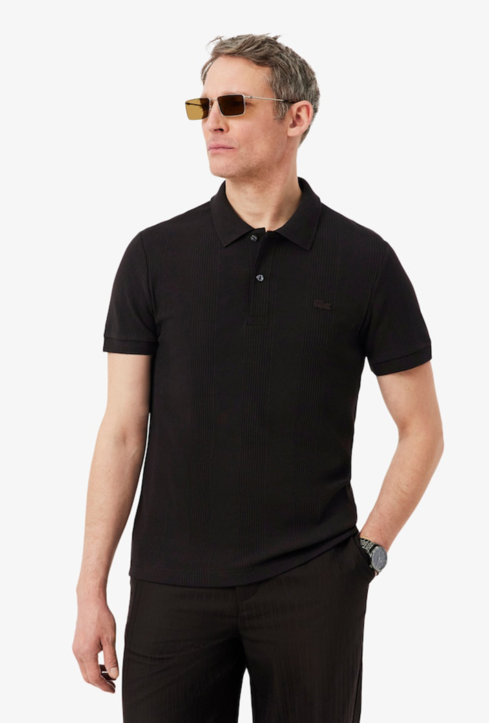 Lacoste Regular Fit Ribbed Knit Polo Shirt