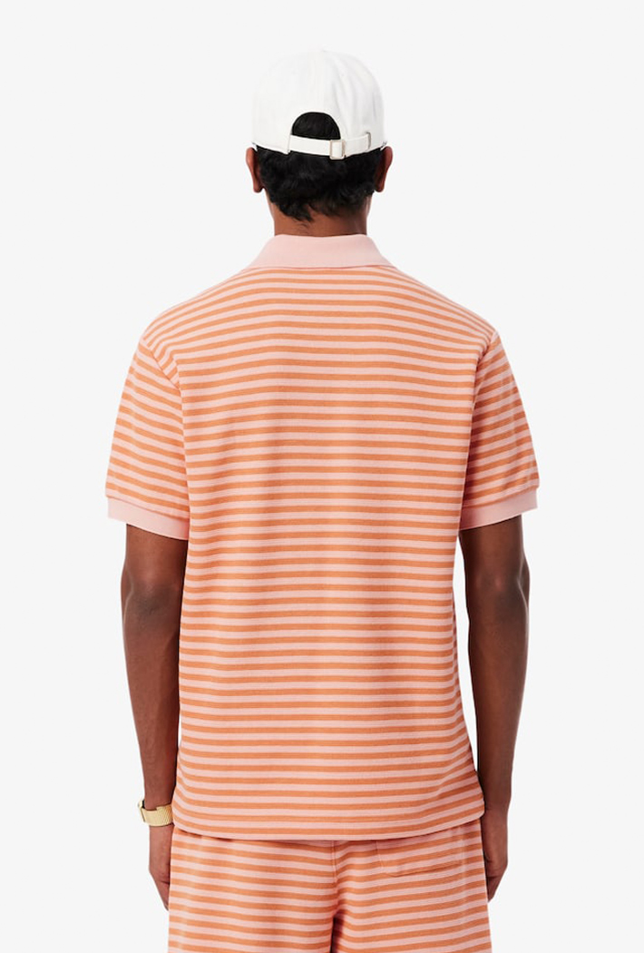 Lacoste Classic Fit Textured Striped Polo Shirt