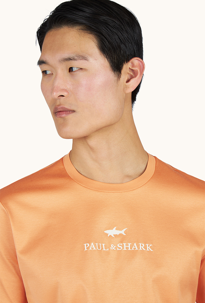 Paul & Shark Aqua Touch Cotton T-Shirt with Embroidered Logo