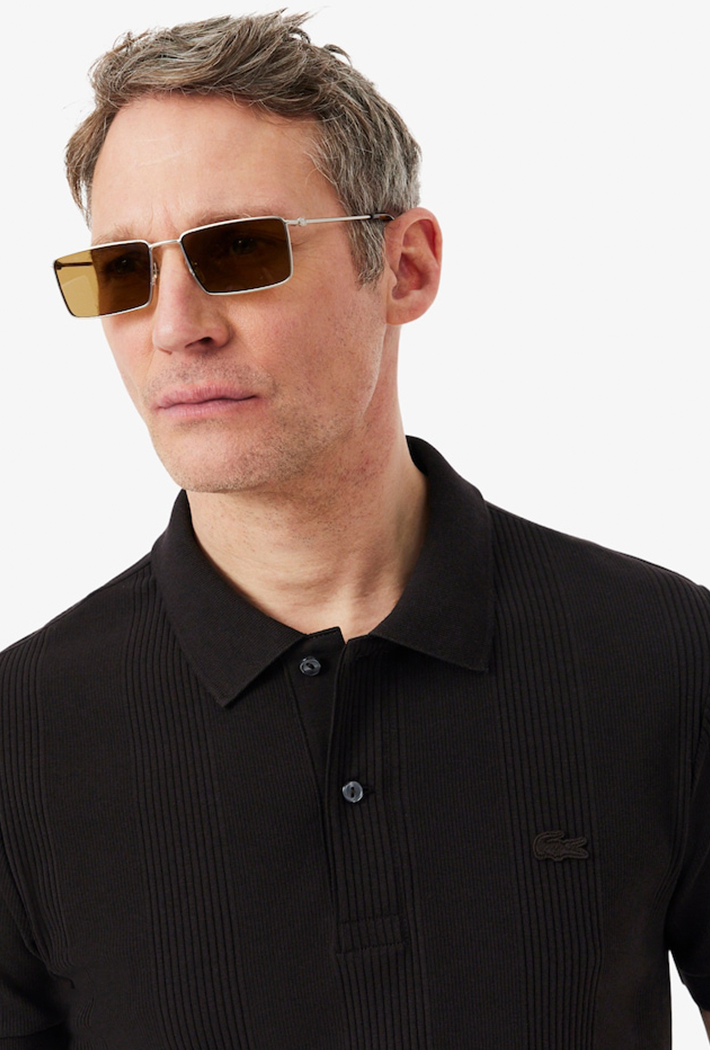 Lacoste Regular Fit Ribbed Knit Polo Shirt