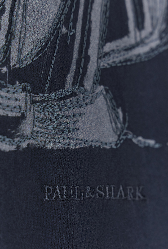 Paul & Shark Structured Cotton Jersey T-Shirt with Graphic Print
