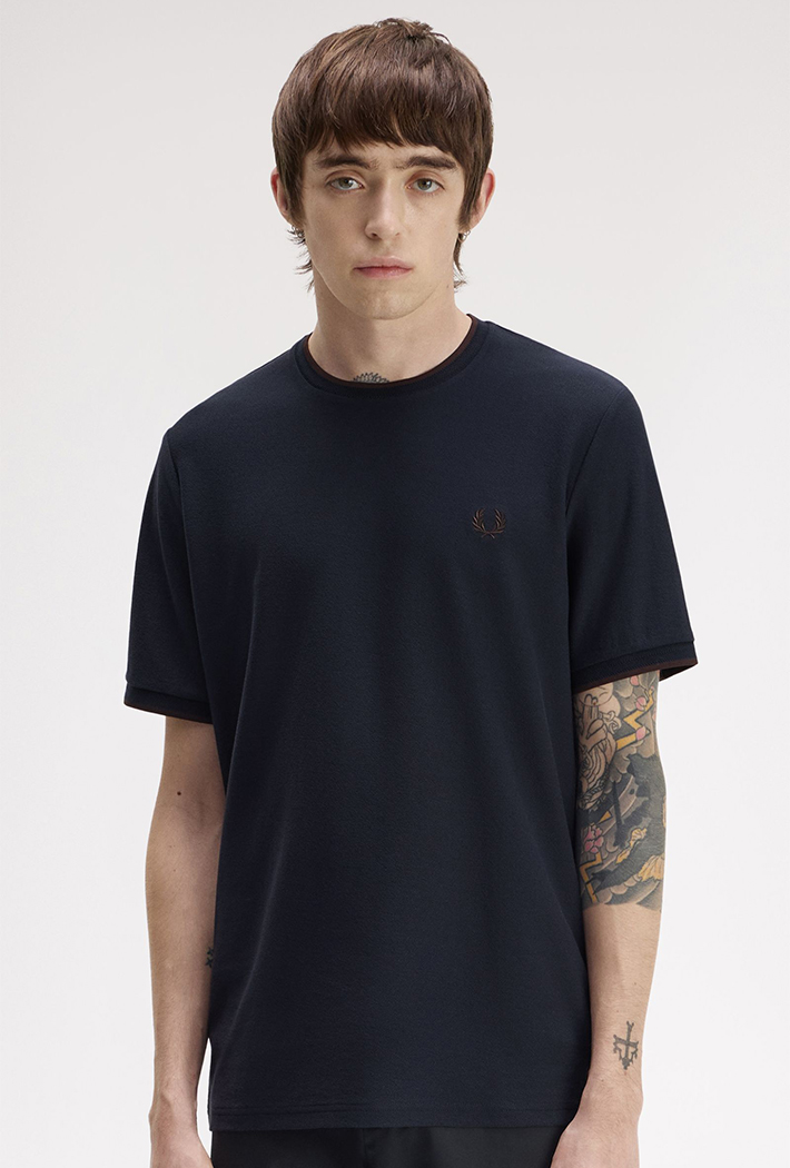 Fred Perry Trim Detail Crepe Pique T-Shirt