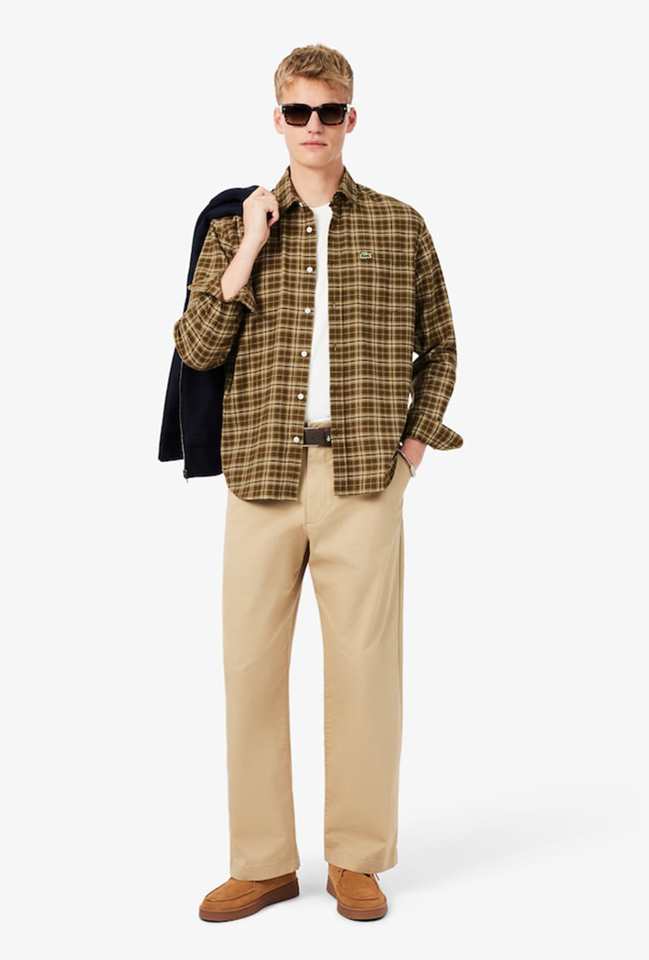 Lacoste Regular Fit Plaid Flannel Shirt