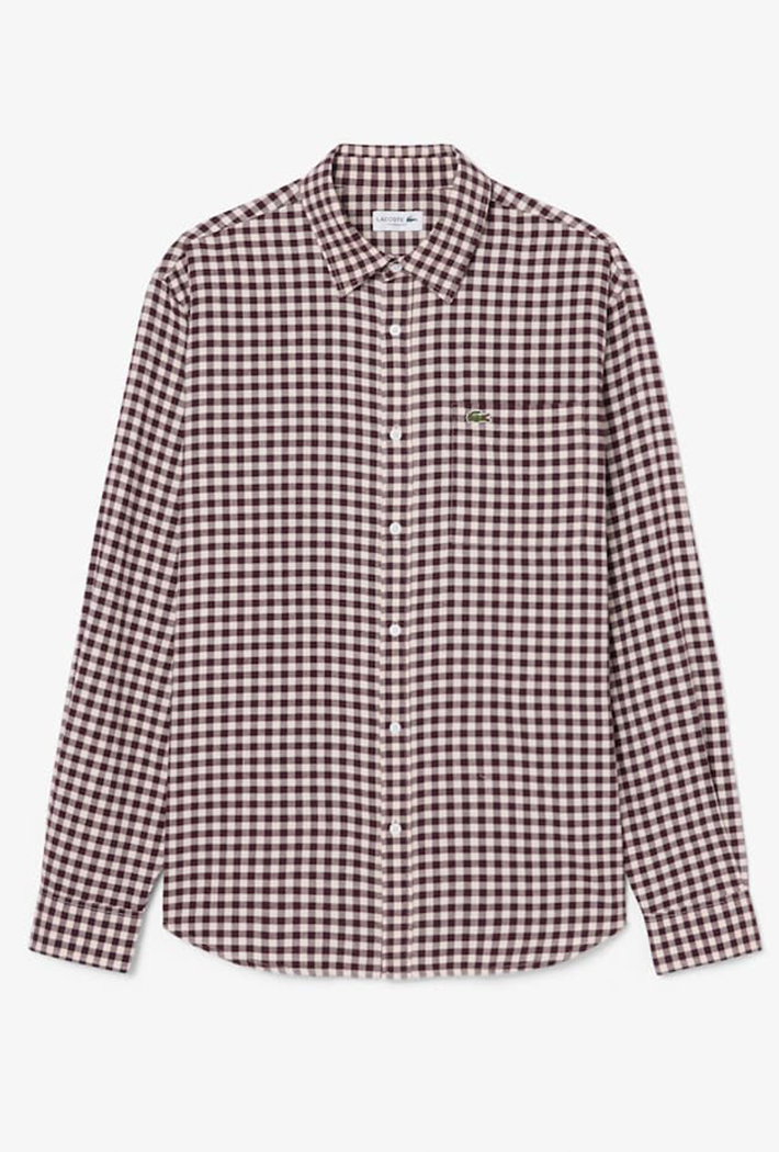 Lacoste Regular Fit Small Plaid Flannel Shirt