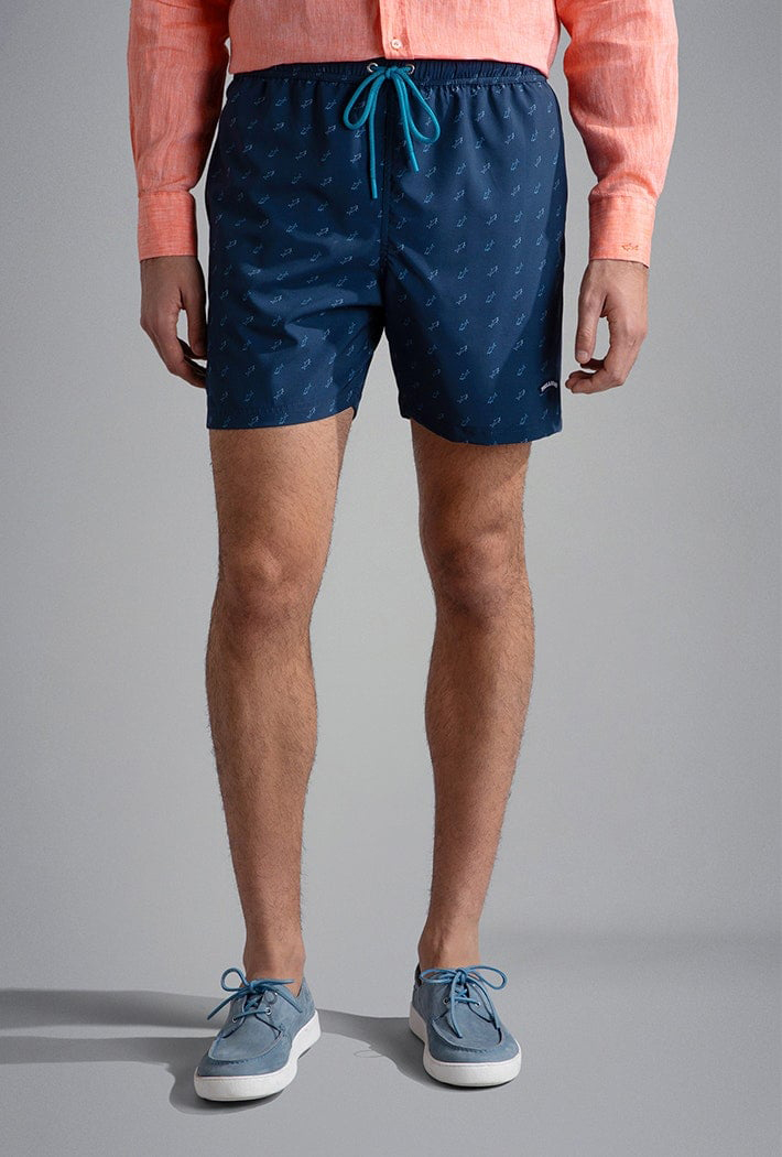 Paul & Shark Swim Shorts with Shark Print