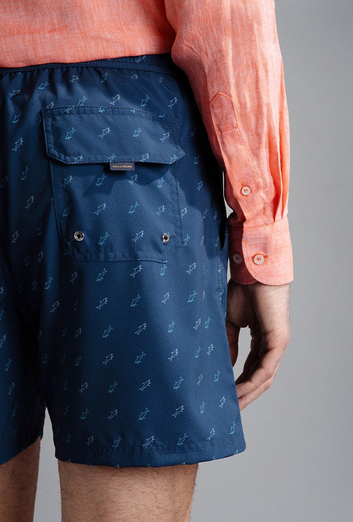 Paul & Shark Swim Shorts with Shark Print