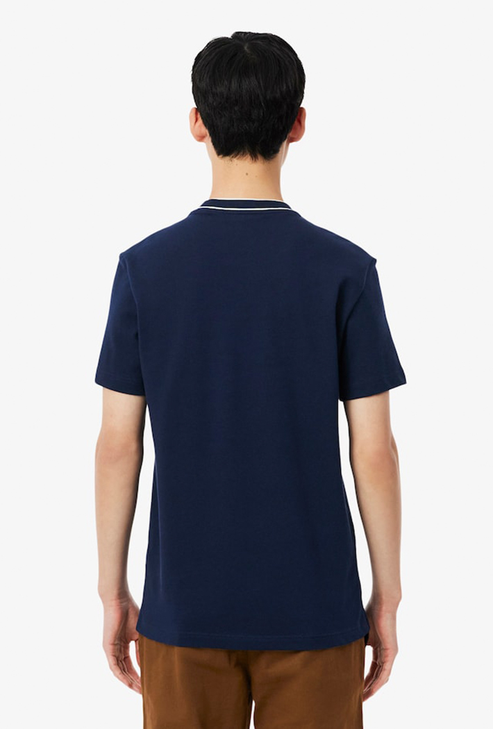 Lacoste Stretch Piqué Stripe Collar T-Shirt