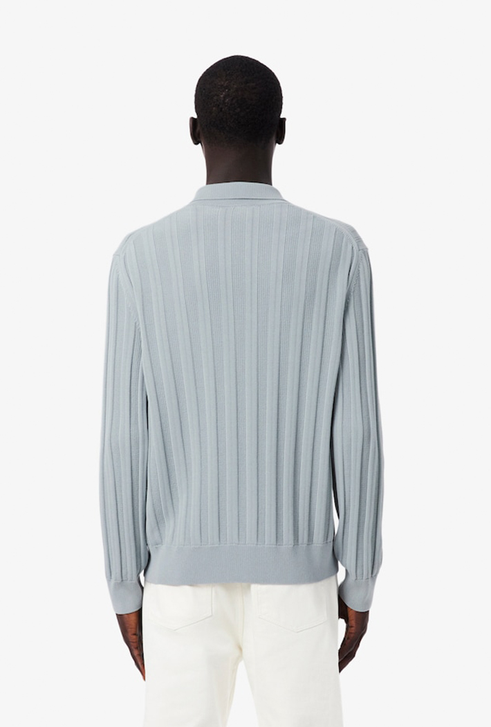 Lacoste Fluid Ribbed Polo Collar Cardigan