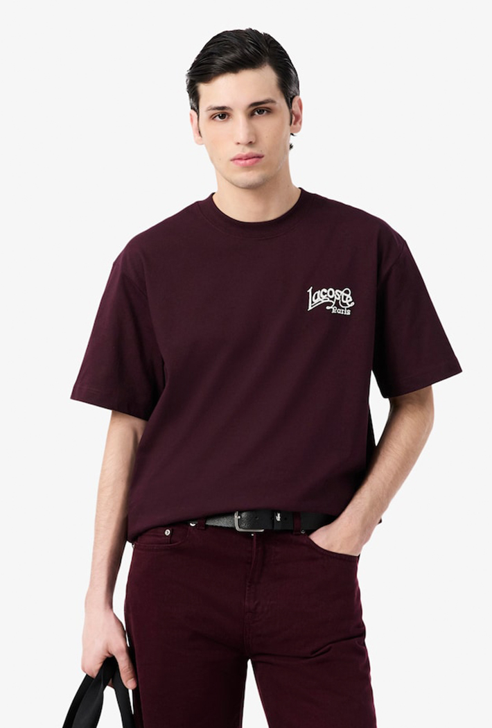 Lacoste Heavy Cotton Jersey Embroidery Accent T-Shirt