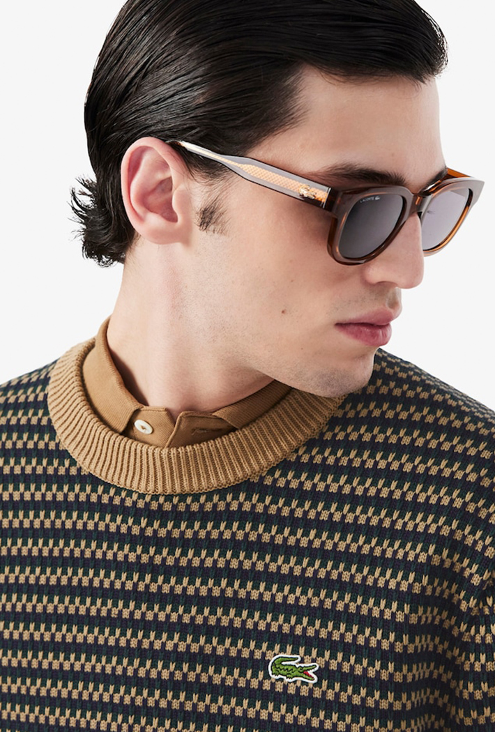 Lacoste Cotton Striped Sweatshirt
