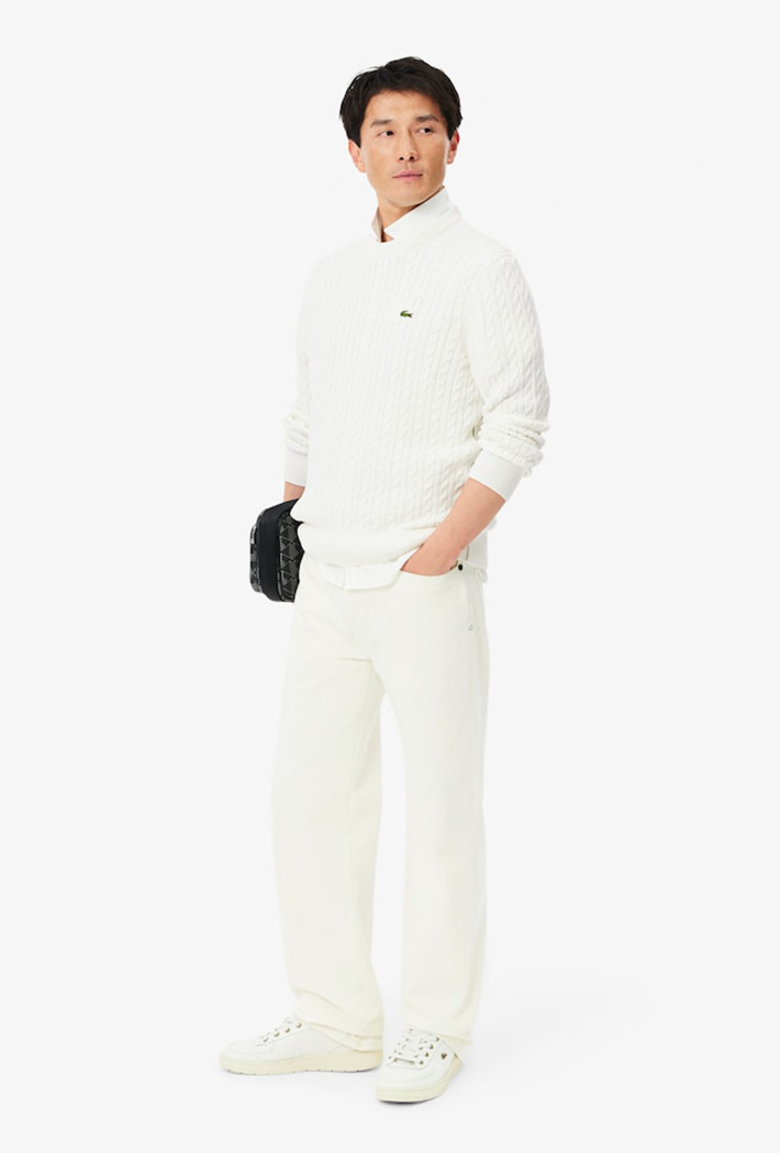 Lacoste Cable Knit Cotton Sweater
