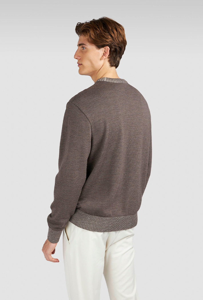 Paul & Shark Soft Cool Touch Wool Crew Neck Sweater with Moon Badge