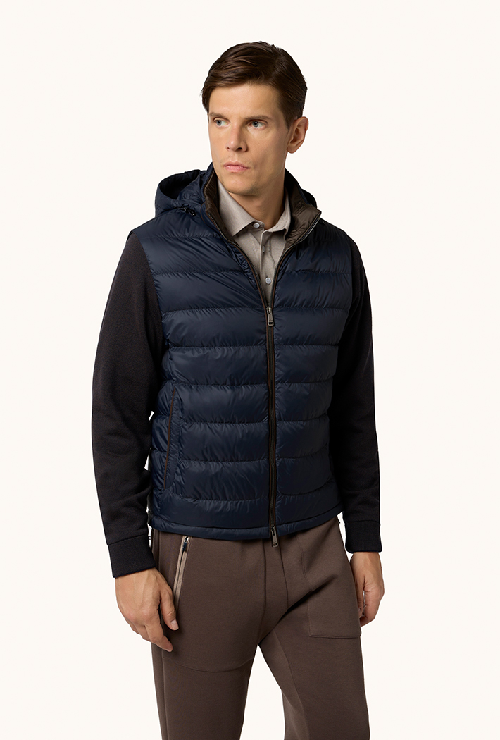 Paul & Shark Ultralight Down Jacket with Removable Wool Sleeves