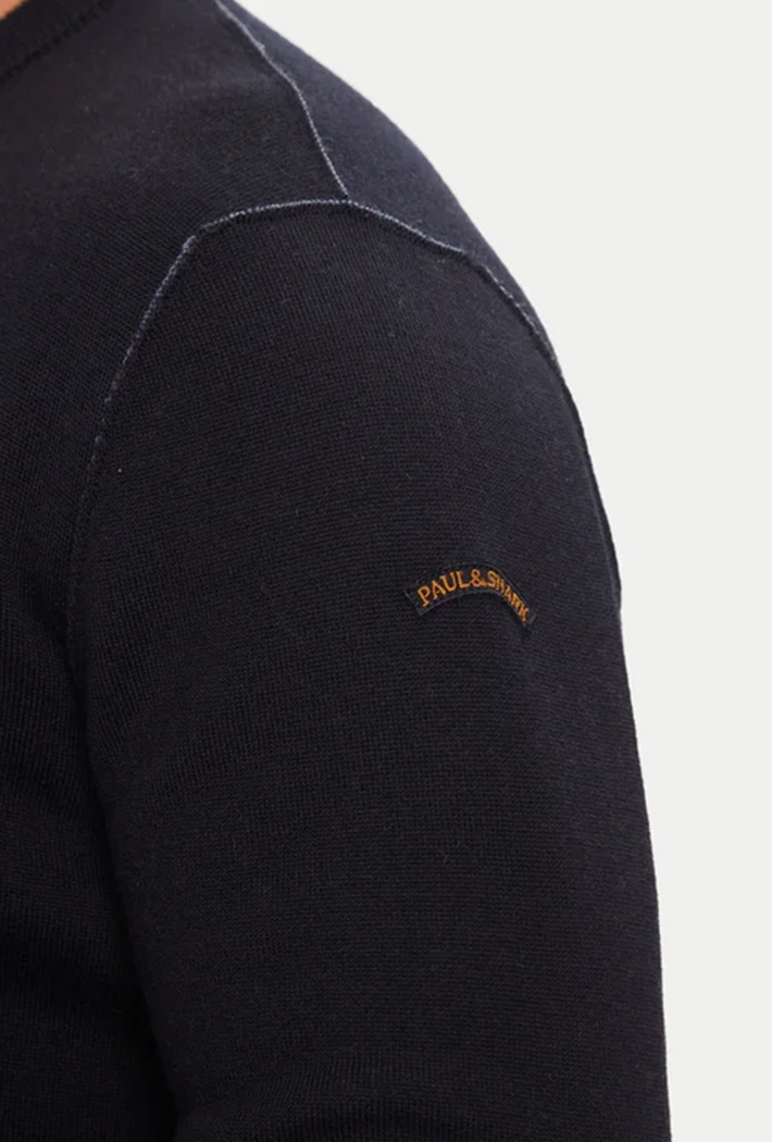 Paul & Shark Crew Neck Shark Logo Jumper